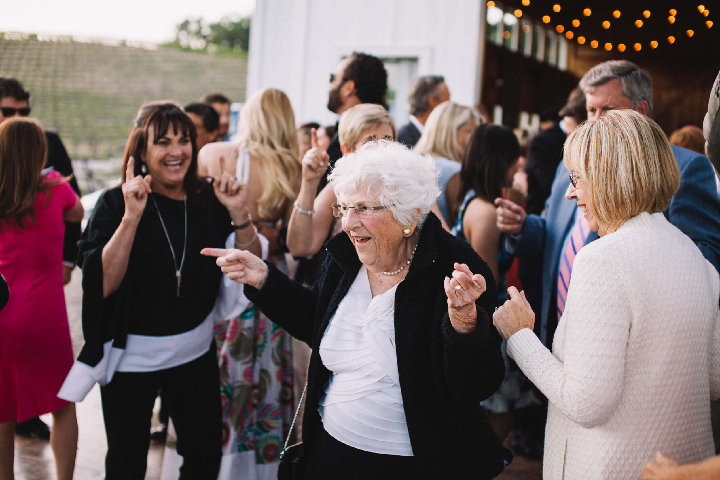 Woman enjoying the wedding